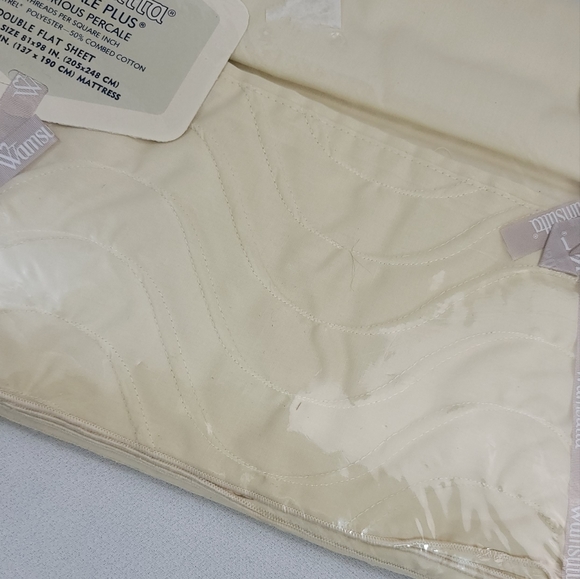 Vtg Wamsutta Supercale Plus Double Flat Sheet 81"×98" - Picture 3 of 12